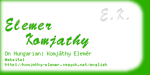elemer komjathy business card